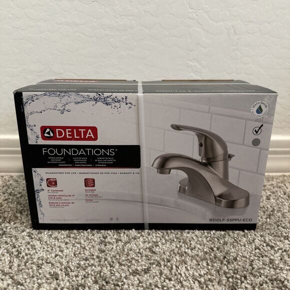 Delta Other - Delta Single Handle Centerset Bathroom Faucet (B510LF-SSPPU-ECO) Brushed Nickel